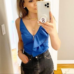 Ruffle Cobalt Top